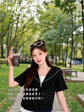 2025夏装胖mm大码女韩版休闲撞色烫钻重工拼接短袖短裤套装#夏季新款 #短袖 #短裤 #大码女装 #时尚穿搭