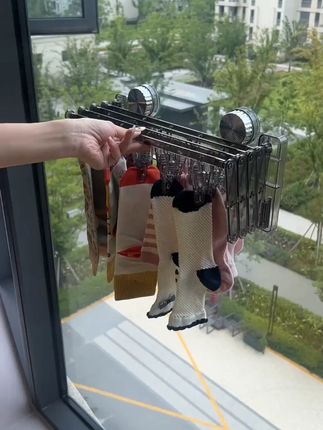吸盘袜子架隐形折叠省空间多功能场景使用20夹袜子晾晒架免打孔#袜子架 #隐形折叠 #省空间晾晒 #多功能晾晒架 #免打孔
