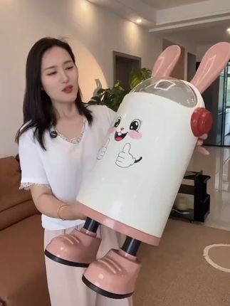 兔子垃圾桶家用可爱高颜值垃圾桶客厅卧室收纳大容量带盖加厚简约