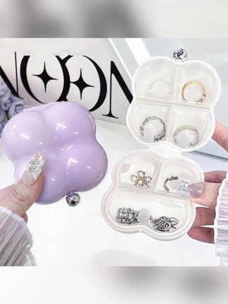 便携首饰收纳盒药盒精致可爱便携耳钉手链收纳迷你防尘分格分装  #首饰收纳盒   #首饰收纳   #防尘收纳   #便携收纳盒   #便携药盒