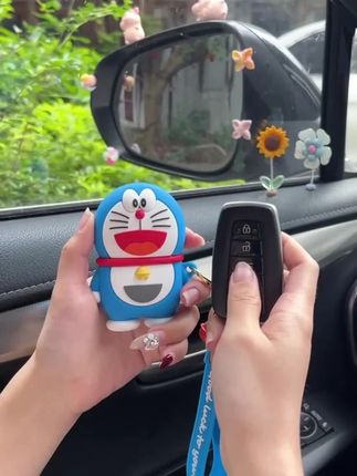 叮当猫卡通汽车钥匙套硅胶防摔防脏全包可爱机器猫适合大部分汽车#汽车钥匙套 #叮当猫卡通 #硅胶钥匙套 #防摔防脏 #可爱钥匙套