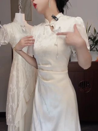 夏季新款!高级感新中式国风显瘦气质连衣裙 #国风连衣裙 #新中式连衣裙 #气质显瘦裙 #夏季时尚裙 #新中式裙子