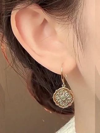 合金耳饰 中古风莫奈花园油画耳环女新款爆款轻奢气质高级感名媛 #耳饰耳扣耳钉耳夹耳坠