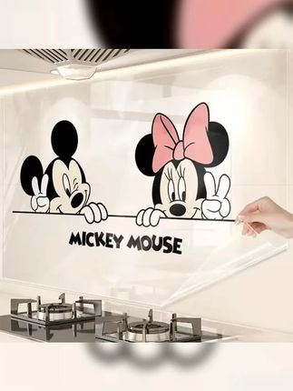 米奇厨房墙面防油烟贴纸创意静电防水防油自粘墙贴透明玻璃门贴饰 #厨房电器 #厨房防油贴推荐 #静电贴纸 #厨房好物 #防油贴纸