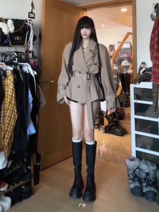 厚底高筒靴新款韩版秋冬瘦瘦长筒靴小个子粗跟不过膝堆堆长靴女 #早秋穿搭公式来了  #我的开学新人设  #ootd穿搭  #长筒靴  #显高显瘦显腿长