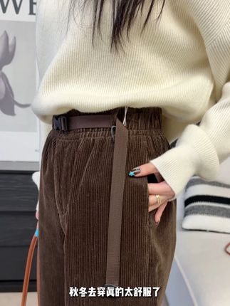 531118秋季时尚百搭灯芯绒阔腿裤女 #百搭裤子 #今天穿什么 #穿出高级感 #日常搭配 #秋装新款