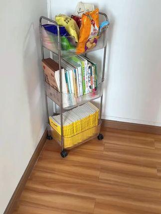 "【升级书本挡板】亚克力移动桌边书架大间距书桌置物架多层收纳架  #置物架小推车  #桌边书架  #置物架  #书桌置物架  #多层收纳架