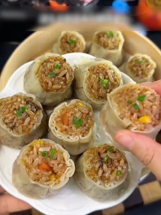 长沙烧麦梅干菜玉米火腿糯米烧卖早餐速食半成品速冻食品 #早餐 #烧麦 #早餐速食 #超好吃