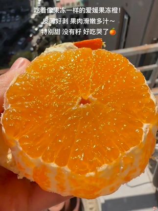 吃着像果冻一样细腻的爱媛果冻橙皮薄肉厚 清甜多汁 果香浓郁,清甜无籽 直接吃或者吸着吃都巨好吃!#新鲜采摘 #应季水果 #爱媛38号果冻橙 #果冻橙 #橙子