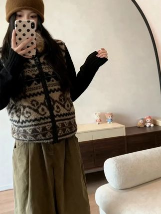 提花羊羔毛马甲女2025新款立领韩系环保鹿皮绒皮毛一体马甲 #辣妹穿搭 #强烈推荐 #女装新品日 #秋季女装新款