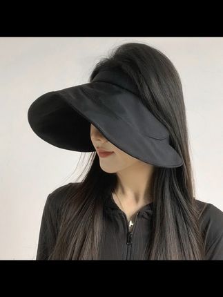 空顶遮阳帽女防晒防紫外线可折叠大帽檐户外时尚透气轻薄蛋卷帽子#女士遮阳帽 #空顶防晒帽 #可折叠帽子 #户外时尚 #轻薄透气