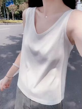 春夏新品棉宽松慵懒风打底吊带背心女通勤内搭遮肉无袖上衣 #吊带背心女 #宽松吊带 #吊带背心内搭
