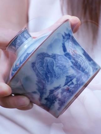 古风雅韵主人杯,品茶时光更惬意! #景德镇茶具#陶瓷#瓷器#茶艺#茶具