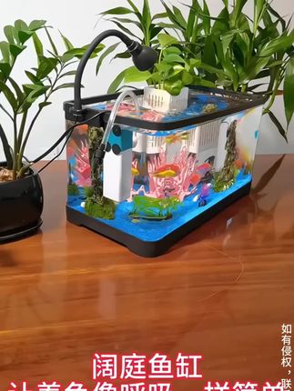 鱼缸客厅新款桌面生态鱼缸家用小型过滤一体式制氧办公室卧室客厅 喜欢养鱼养龟的朋友,快来抢这个新款生态造景、过滤、制氧、一体机桌面鱼缸#鱼缸 #造景鱼缸 #桌面鱼缸 #生态鱼缸 #鱼缸里的大自然