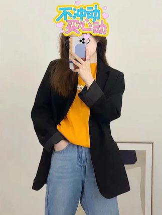 高级感春秋灰西装外套女oversize2025新款韩版宽松休闲一粒扣炸街#西装外套女 #一粒扣西装 #春秋西装 #韩版西装 #休闲西装
