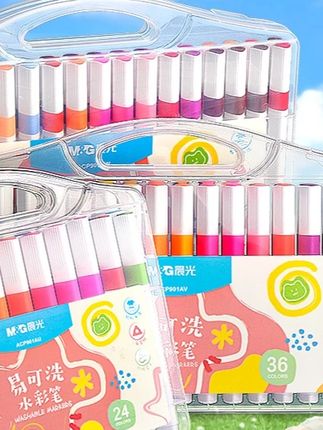 郝劭文推荐#可洗水彩笔  #水彩笔  #涂鸦笔  #画笔  #绘画画笔  晨光易可洗水彩笔儿童6-12岁上学用绘画可水洗幼儿园专用涂鸦画笔