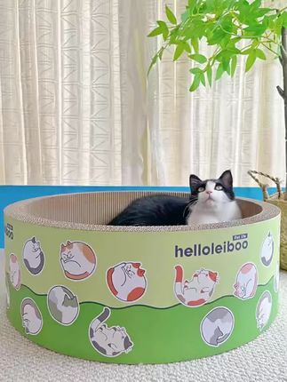 深坑猫抓盘耐抓耐磨不掉屑猫抓板窝猫窝一体加厚瓦楞纸猫咪磨爪#猫咪用品 #猫抓板窝 #加厚瓦楞纸 #猫咪磨爪 #耐抓耐磨