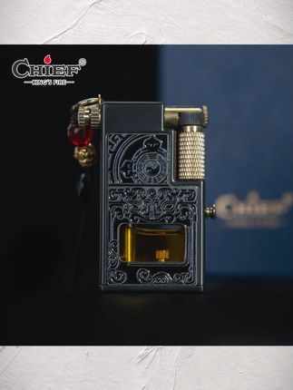 CHIEF/首领小钢炮升级版饕餮吞财创意抬臂侧滑透明油仓煤油打火机#首领打火机 #创意打火机 #煤油打火机 #小钢炮打火机 #透明油仓