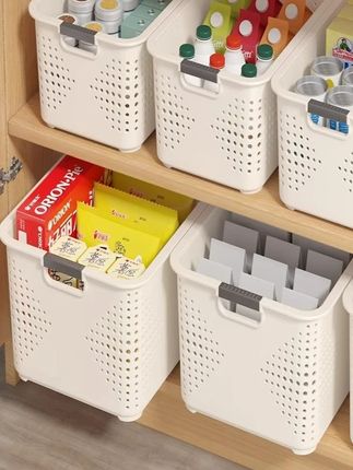零食杂物收纳筐家用塑料置物篮厨房橱柜储物箱宿舍衣柜衣服整理箱#居家好物 #种草好物 #收纳整理
