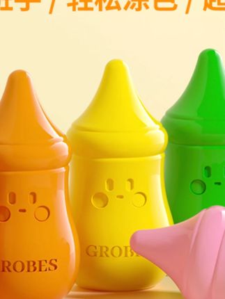 GROBES不脏手奶瓶蜡笔安全无毒可水洗儿童涂色幼儿园宝宝画画笔#奶瓶蜡笔 #不脏手蜡笔 #可水洗蜡笔 #儿童画笔 #宝宝画画