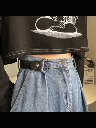 ins风懒人裤腰收紧女隐形无痕松紧弹力腰带男百搭收腰扣学生岑熠#隐形腰带 #弹力腰带 #收腰扣 #百搭腰带 #懒人腰带