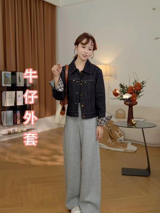 原色牛仔⑧七七146小个子复古港风短款防褪色牛仔外套女秋款 #显瘦穿搭 #穿出高级感 #搭配技巧 #穿搭 #小个子女生