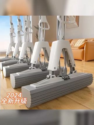 二次挤水海绵拖把,告别手洗烦恼,快速清洁干湿地面,懒人必备,家居清洁小帮手! #懒人拖把 #海绵拖把 #免手洗拖把 #拖把 #清洁神器