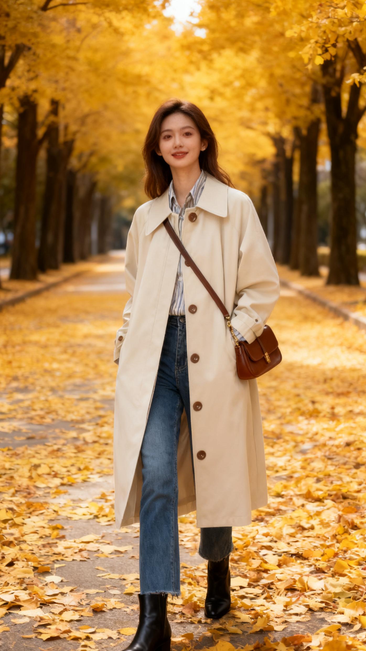 风衣外套女中长款2025新款春秋日系小个子高级感今年流行休闲大衣 #风衣穿搭 #韩范穿搭 #韩系穿搭 #外套穿搭 #秋日韩系穿搭