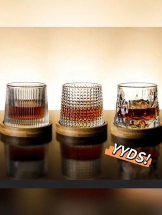 洋酒杯套装家用威士忌酒杯高端XO专用杯网红创意可旋转水晶玻璃杯