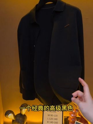 男士高级黑针织开衫8018轻奢商务简约纯色欧货翻领男装 #穿出高级感 #品质男装 #男生穿搭 #只做高品质 #性价比