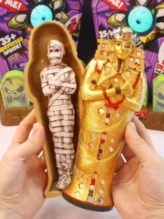 棺材盲盒里有“木乃伊”!白天打开是空的,半夜开就会现身复活? #玩具 #寻宝 #测评 #整蛊