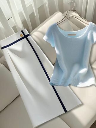 2025夏季新款爆款网红时尚超好看清新甜美上衣高腰气质半身裙 #品质女装#清纯甜美#洋气减龄#精致优雅#谁穿谁好看系列