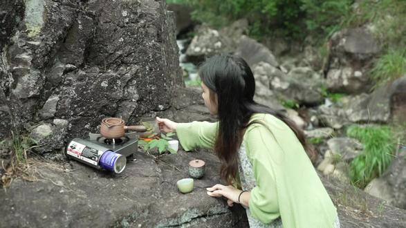 3s 后播放  山间煮茶#茶生活