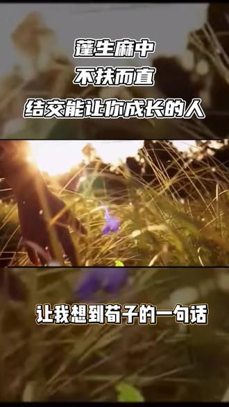 蓬生麻中,不扶而直。好朋友是可以帮助你成长的人。#情感 #成长 #人生 #励志正能量 @DOU+小助手