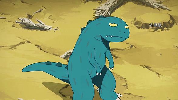 离开哈特的小甲龙遇到了纲撒霸王龙,结果哈特打伤了纲撒伙伴,救列小