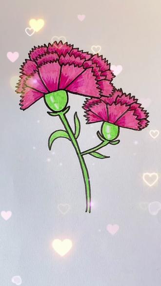 母亲节,学会这幅画送给妈妈!简单又好看!用家里没水的彩笔就行!#母亲节 #十万个怎么做 #抖音小助手