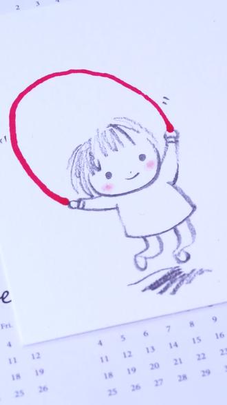 有趣的创意画简笔画,跳个绳#绘画教程 #画画