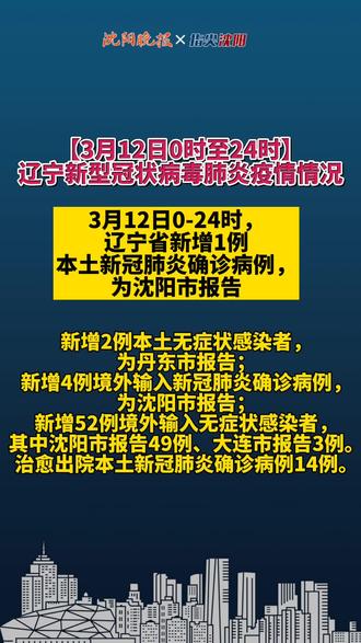 沈阳晚报:【3月12日0时至24时】辽宁新型冠状病毒肺炎疫情情况#抗击