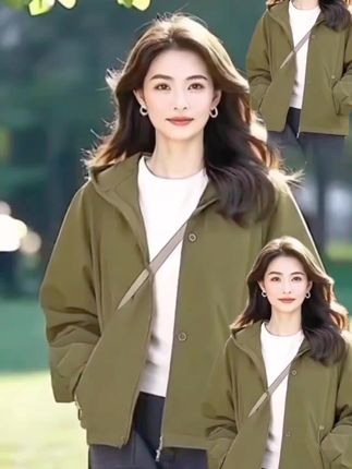 短款夹克外套#春秋穿搭 #外套穿搭 #时尚洋气百搭 #穿出你的时尚你的感觉