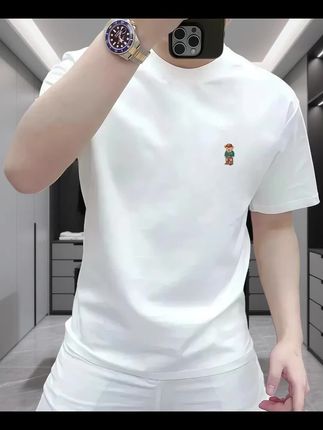 夏季新款男士轻奢风短袖T恤#超清爽的夏天 #男人这么穿很加分#简约休闲t恤