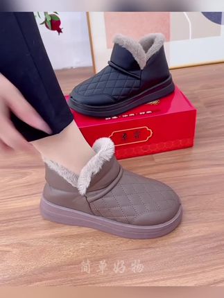 冬季老北京布鞋女棉靴加绒加厚保暖棉鞋女防滑耐磨短筒女士棉鞋#舒适养脚 #软底软面超好穿