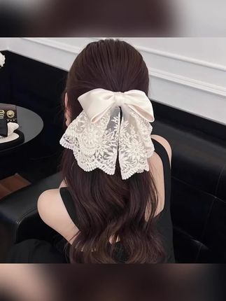 J法式女士高级感抓夹2025新款蕾丝蝴蝶结气质后脑勺马尾夹发卡#发夹 #高级感发夹 #蝴蝶结发夹 #马尾发夹 #变美神器 @巨量千川 @小店随心推 @DOU+上热门