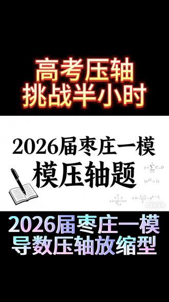 2026届枣庄一模压轴题(满) #高考数学 #青年创作者成长计划