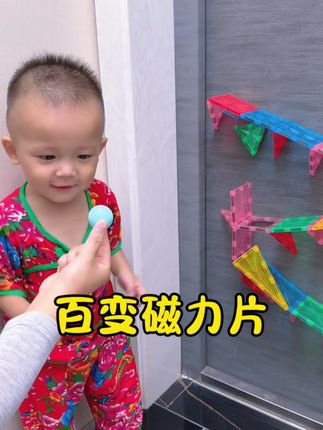 大门磁力片轨道,做饭终于不用被娃抱腿了 #益智玩具 #玩具 #磁力片