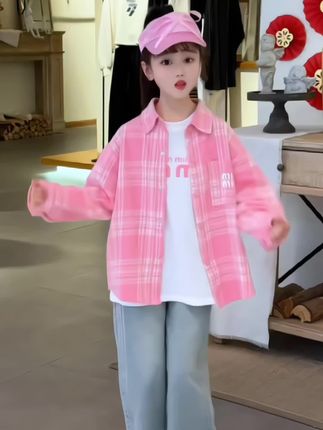 #我要上热门 女童衬衫春装2025新款洋气长袖格子衬衣外套#高品质童装 #衬衫穿搭 #生女儿就要这样穿 #谁穿谁好看 @DOU+上热门 @DOU+小助手 @巨量千川