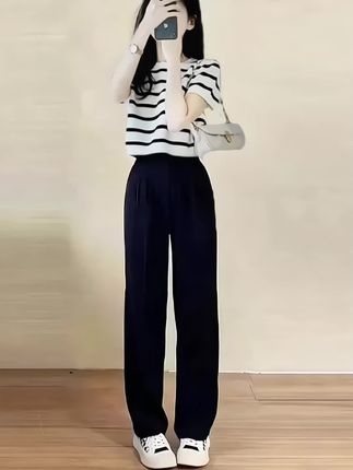 #休闲穿搭 #休闲减龄 #时尚套装 #阔腿裤 #简约穿搭