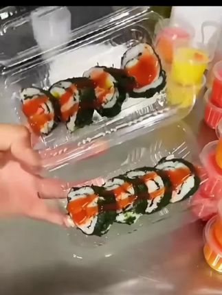 一次性寿司盒钵仔糕火鸡面水果蔬菜打包盒外卖摆摊商用打包盒包邮#打包盒 #打包盒推荐 #打包盒一次性 #打包盒摆摊