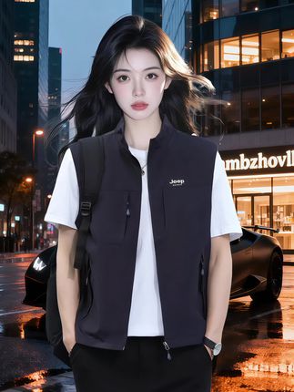 吉普春夏季男士速干背心帅气马夹马甲外穿休闲立领#百搭上衣 #品质男装 #潮流马甲背心 #男士马甲 #男生穿搭