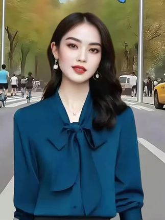 洋气减龄高端飘带蝴蝶结绸缎面衬衫女长袖春秋新款气质显瘦职业衬衣#优雅气质 #衬衫穿搭 #百搭上衣 #通勤搭配 #谁穿谁好看 @DOU+上热门 @DOU+小助手