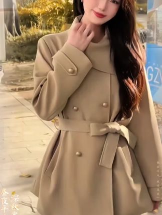 【韩剧女主】名媛风网红爆款显瘦围脖设计黑色风衣外套女装大衣秋 #简奢大衣 #气场全开 #高级感穿搭 #穿出自信穿出美丽 #气质风衣穿搭